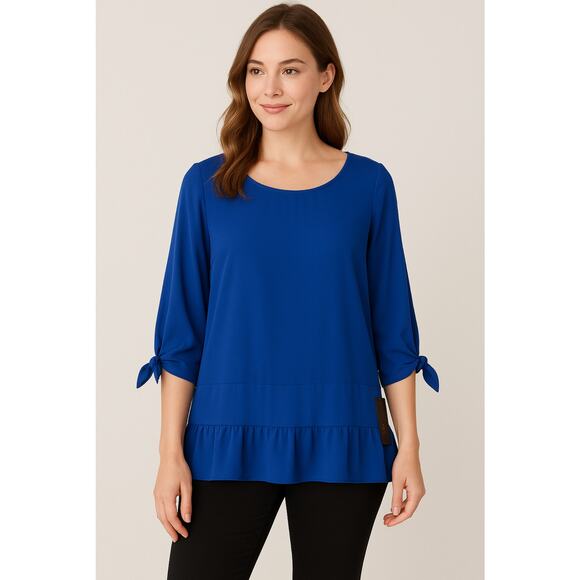 ALYX Women’s Blue Ruffle Hem Blouse Size Large NWT - Picture 1 of 11